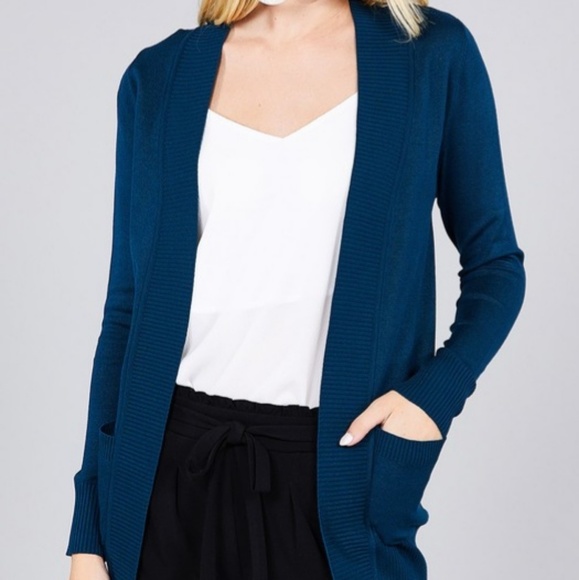 Active USA Sweaters - Teal Essential Cardigan